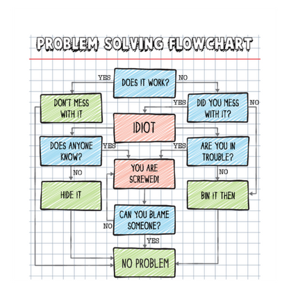 Personalised Problem Solving Flowchart – Funny Office Gift