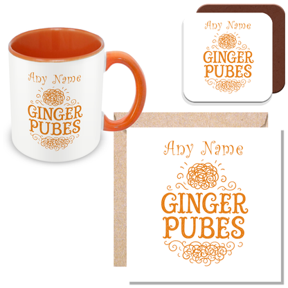 Ginger Pubes - Personalised Mug Gift - for Curly Ginger Friends or Strawberry Blonde Colleagues Family - for Women, Men or Office Co-Workers