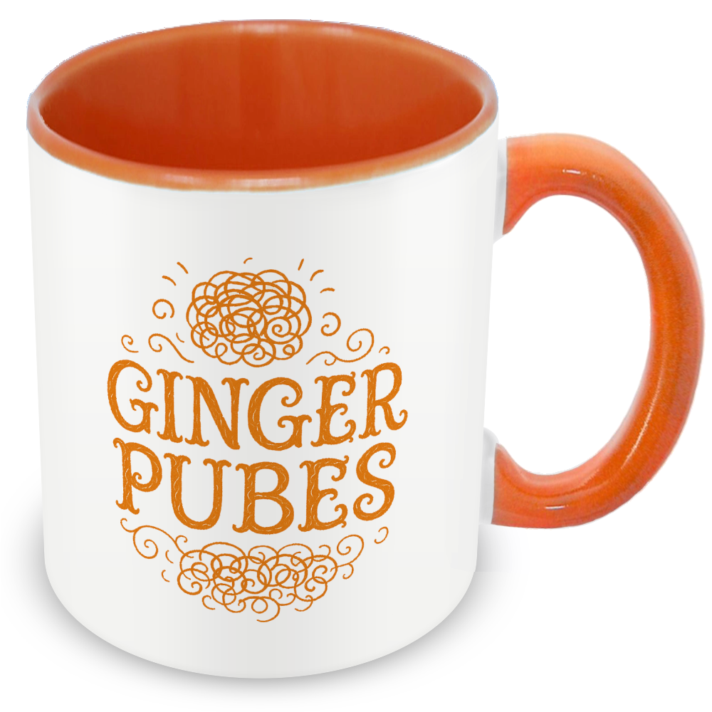 Ginger Pubes Gift for Curly Ginger Friends or Strawberry Blonde Colleagues Family - Ceramic Mug Gift for Women, Men or Office Co-Workers