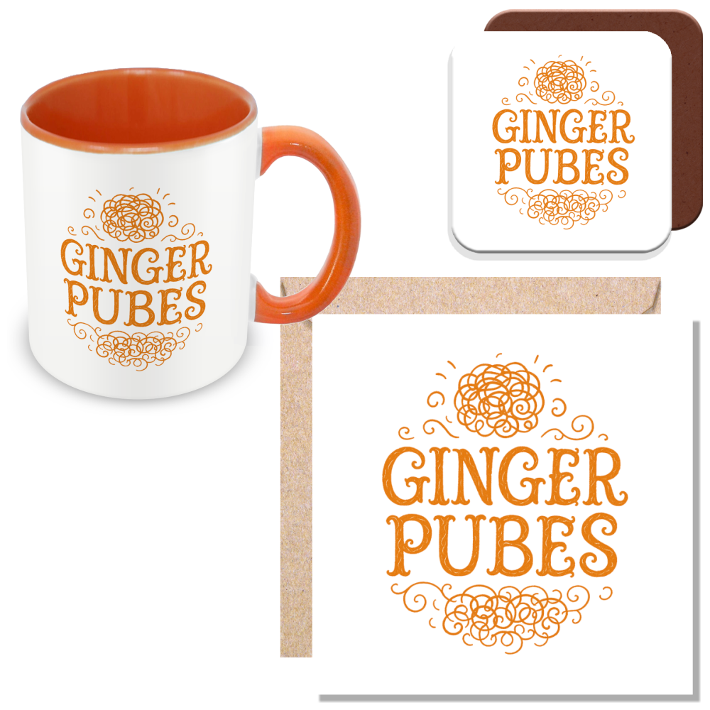 Ginger Pubes Gift for Curly Ginger Friends or Strawberry Blonde Colleagues Family - Ceramic Mug Gift for Women, Men or Office Co-Workers