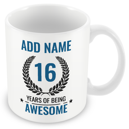 Personalised 16 Years of Being Awesome Gift - Awesome 16th Birthday Present