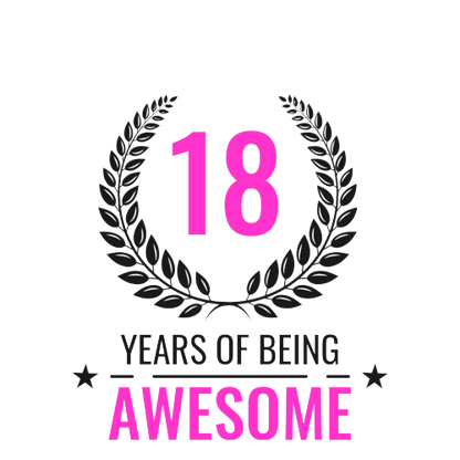 Personalised 18 Years of Being Awesome Gift - Awesome 18th Birthday Present