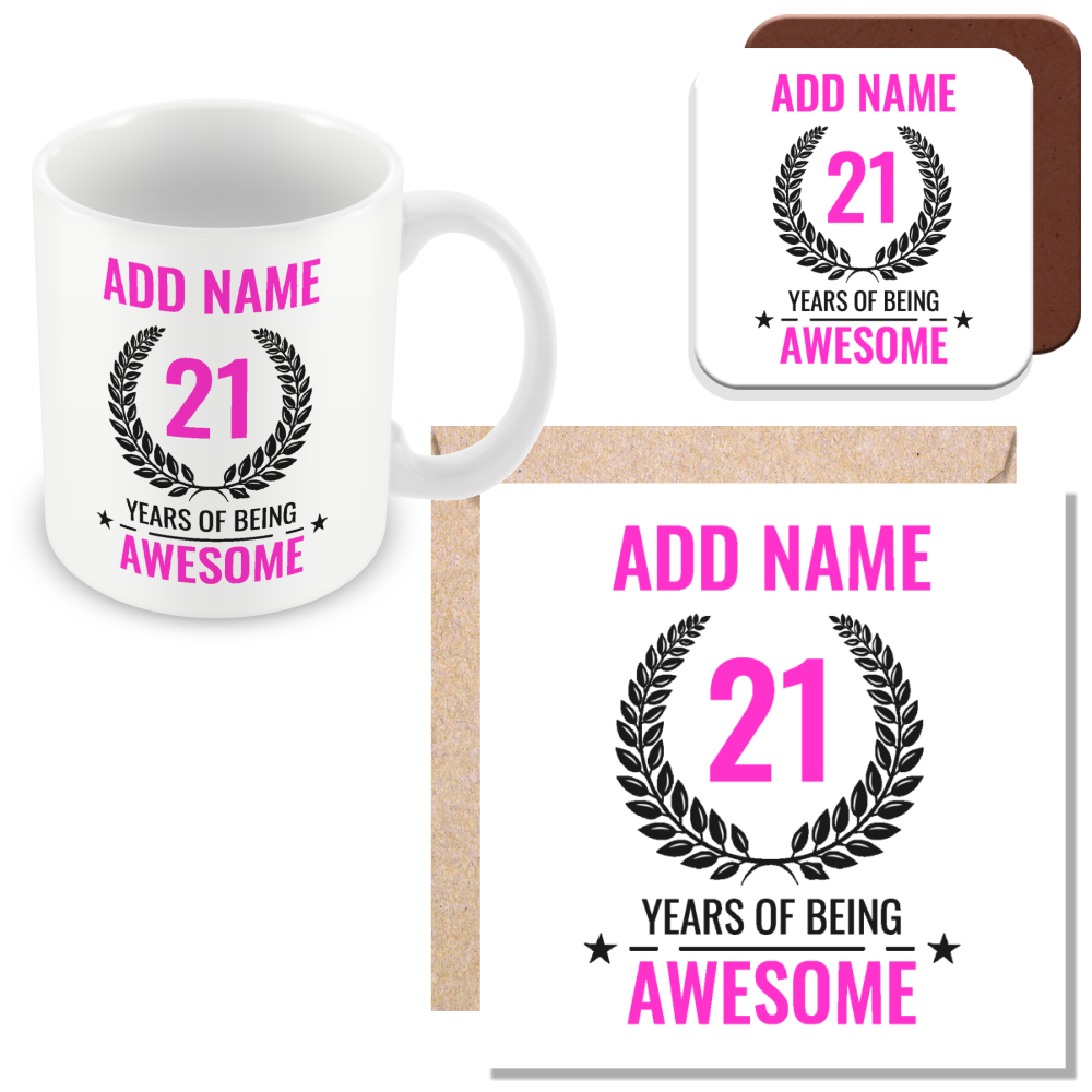 Personalised 21 Years of Being Awesome Gift - Awesome 21st Birthday Present