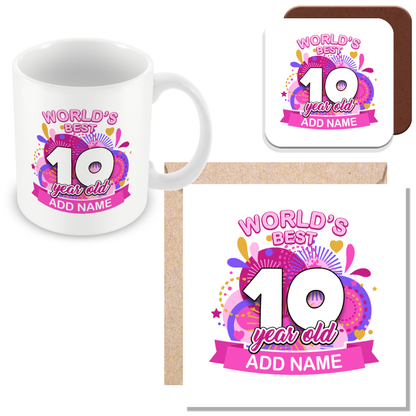 Personalised World's Best Birthday Gift for Men and Women - Pink or Blue