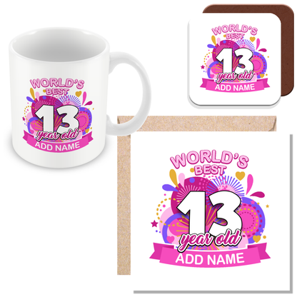 Personalised World's Best Birthday Gift for Men and Women - Pink or Blue
