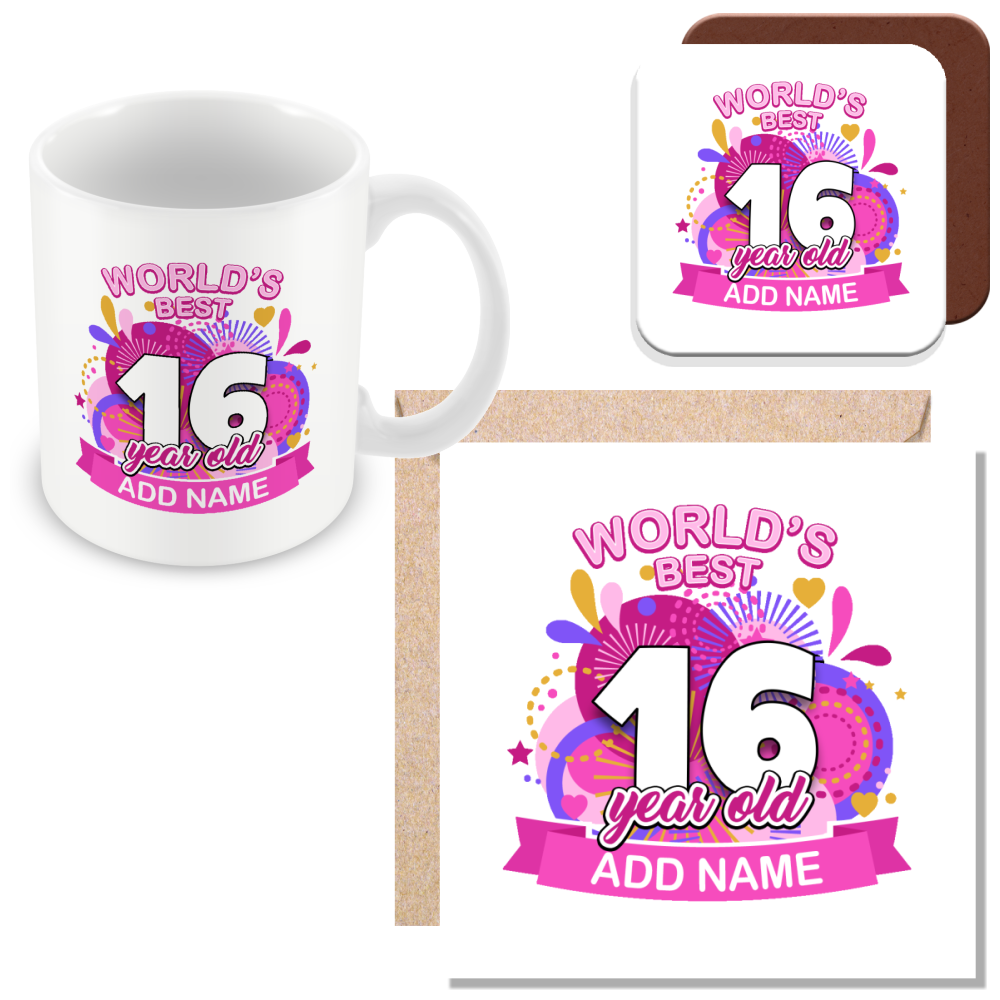 Personalised World's Best Birthday Gift for Men and Women - Pink or Blue