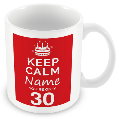 Personalised Keep Calm You’re Only Any Age Gift