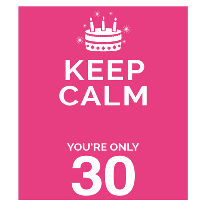 Personalised Keep Calm You’re Only Any Age Gift