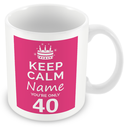 Personalised Keep Calm You’re Only Any Age Gift