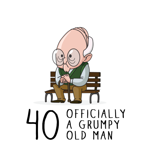 Personalised Grumpy Old Man 40th Birthday Mug Gift