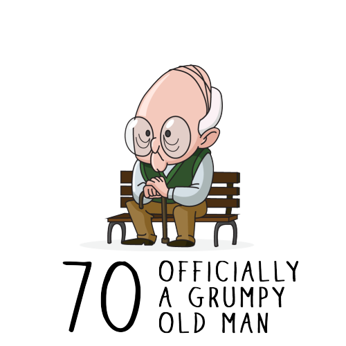 Personalised Grumpy Old Man 70th Birthday Mug Gift