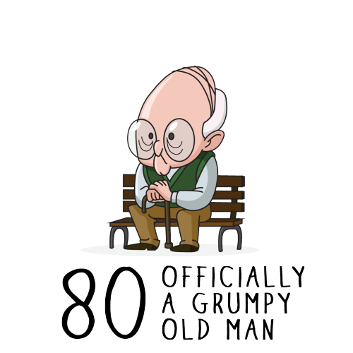 Personalised Grumpy Old Man 80th Birthday Mug Gift