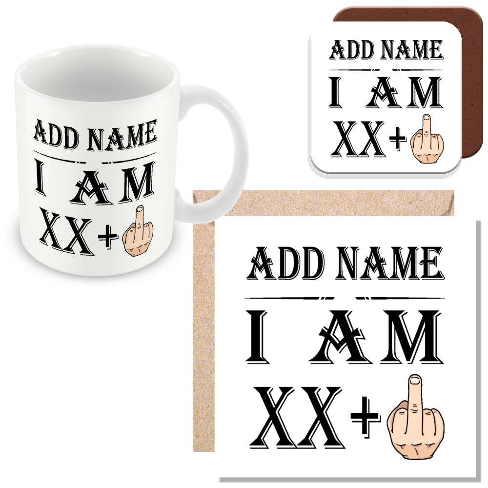 Personalised Any Age +1 Years Middle Finger – Funny Rude Birthday Mug Gift