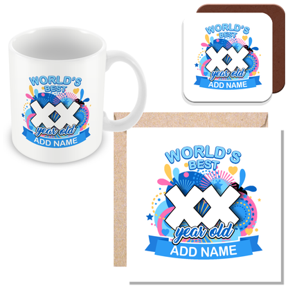 Personalised World's Best Birthday Gift for Men and Women - Pink or Blue
