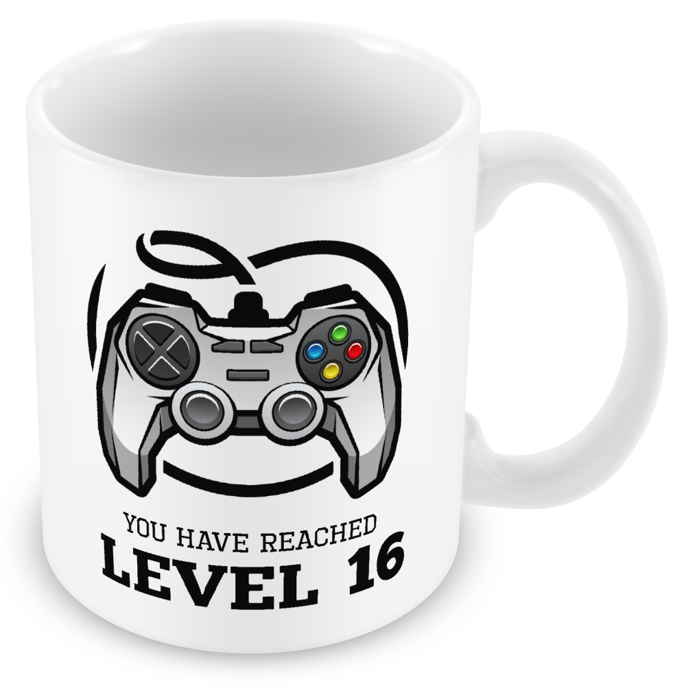 Gamer Level 16 Reached – 16th Birthday Mug Gift