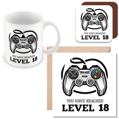 Gamer Level 18 Reached – 18th Birthday Mug Gift