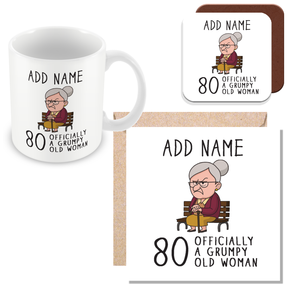 Personalised Grumpy Old Woman Any Age Birthday Gift