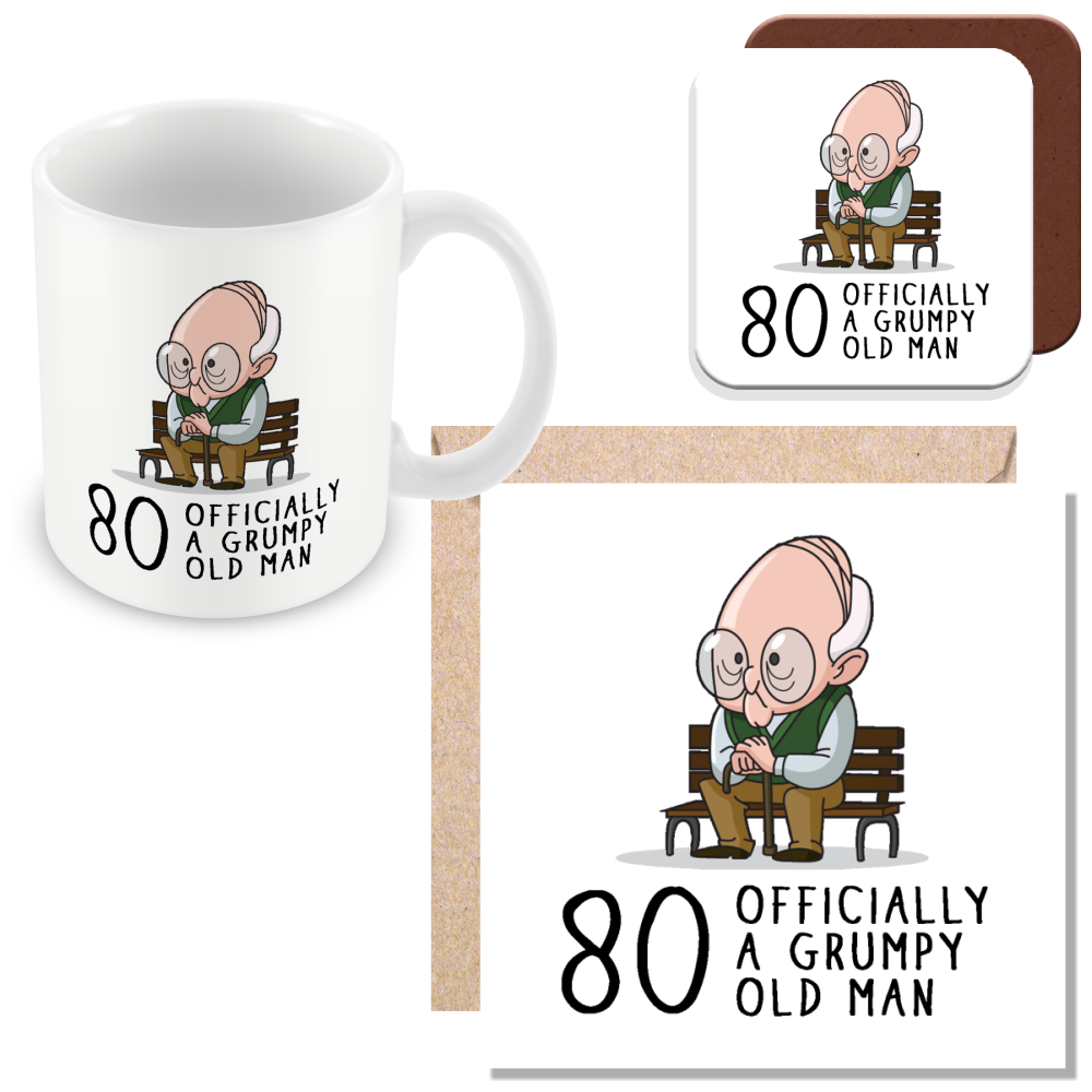 Grumpy Old Man 80th Birthday Mug