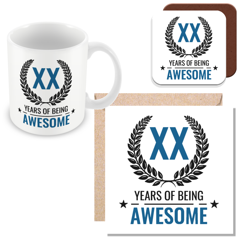Birthday Mug – “Years of Being Awesome” Custom Age Gift | Funny Mug for Him or Her UK