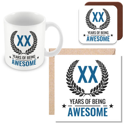 Birthday Mug – “Years of Being Awesome” Custom Age Gift | Funny Mug for Him or Her UK