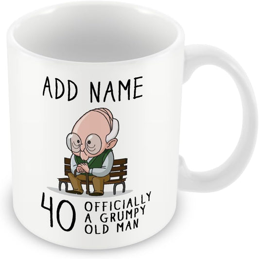Personalised Grumpy Old Man 40th Birthday Mug Gift