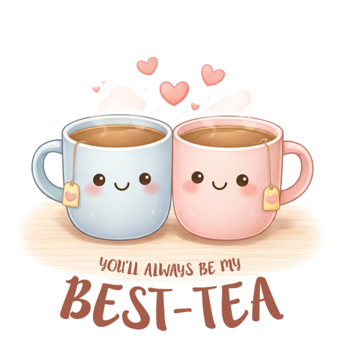 Personalised Best-Tea Gift for Mum – Cute Tea Cup Illustration