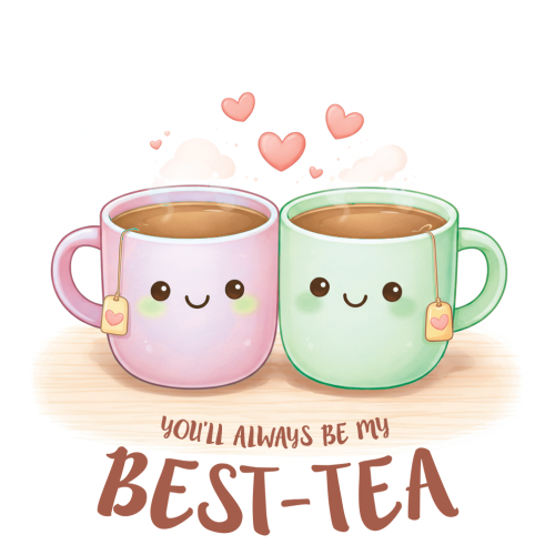 Personalised Best-Tea Gift for Mum – Cute Tea Cup Illustration