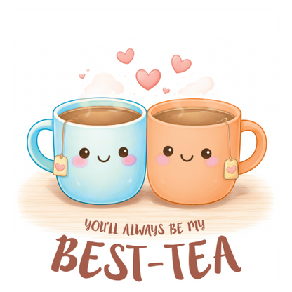 Personalised Best-Tea Gift for Mum – Cute Tea Cup Illustration