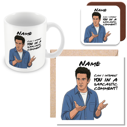 Chandler Quote Mug - Optional Black or Purple Handle, Coaster and Card
