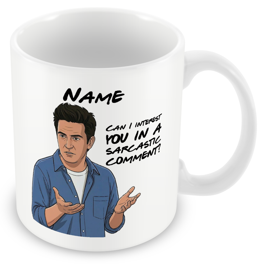 Chandler Quote Mug - Optional Black or Purple Handle, Coaster and Card