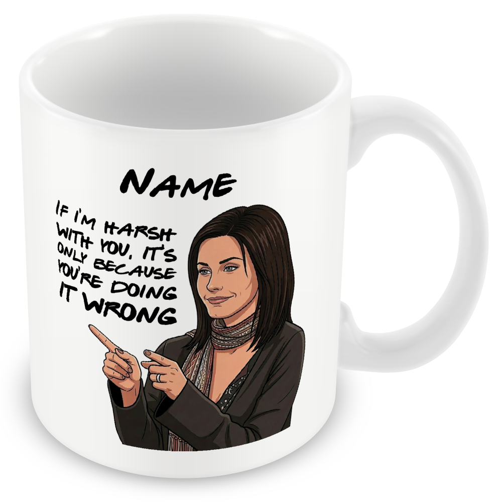 Monica Quote Mug - Optional Black or Purple Handle, Coaster and Card
