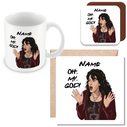Janice Quote Mug - Optional Black or Purple Handle, Coaster and Card