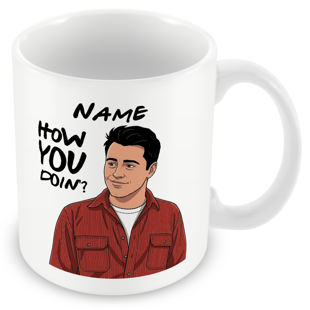 Joey Quote Mug - Optional Black or Purple Handle, Coaster and Card