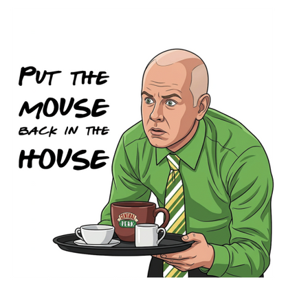 Gunther Quote Mug - Optional Black or Purple Handle, Coaster and Card