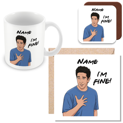 Ross Quote Mug - Optional Black or Purple Handle, Coaster and Card