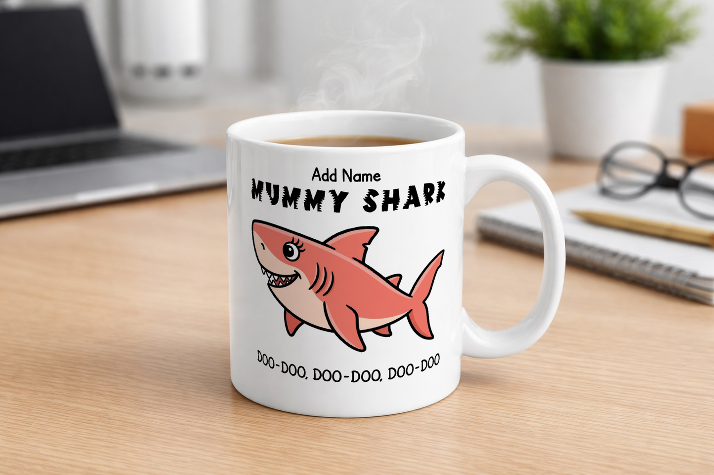 Personalised Mummy Shark Mug for Mums