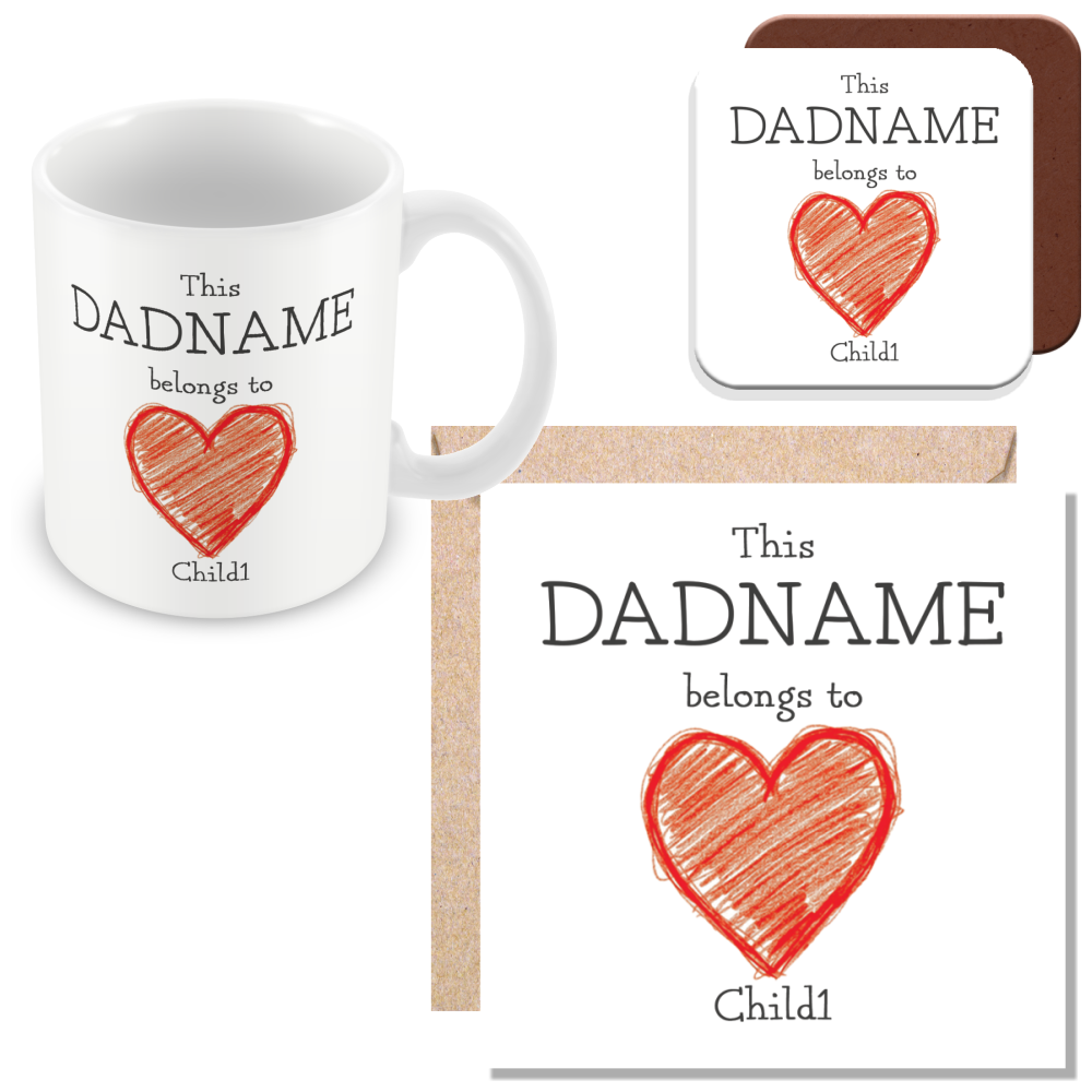 Personalised This Dad Belongs To Mug for Dads