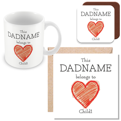 Personalised This Dad Belongs To Mug for Dads