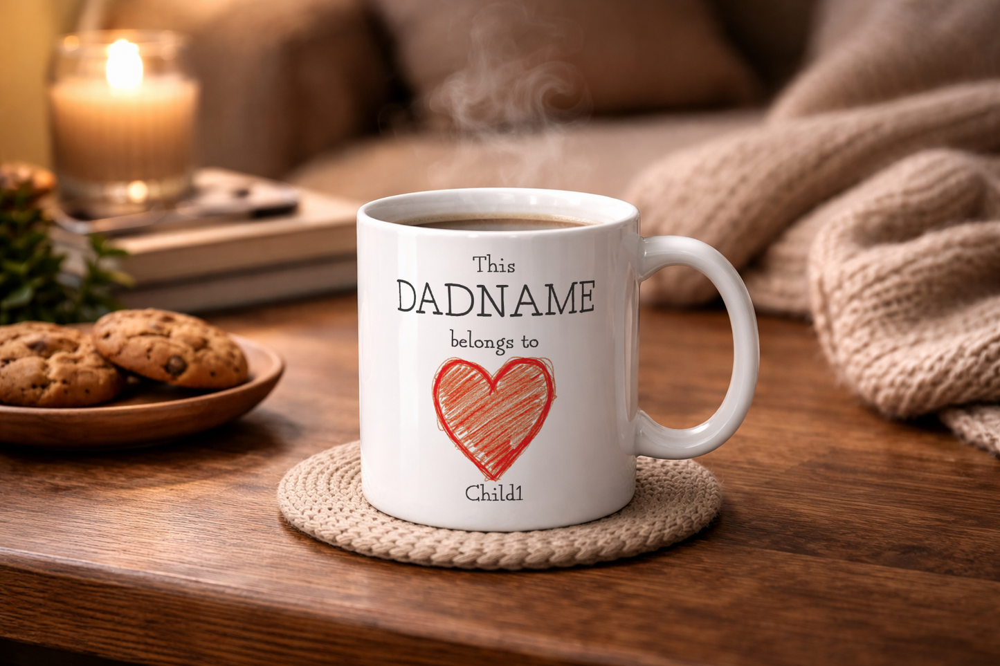 Personalised This Dad Belongs To Mug for Dads