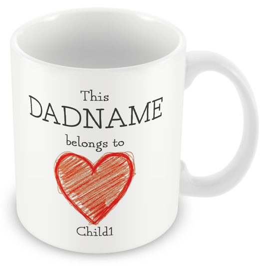 Personalised This Dad Belongs To Mug for Dads