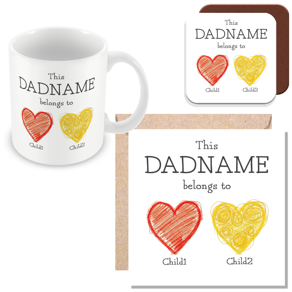 Personalised This Dad Belongs To Mug for Dads