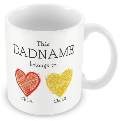 Personalised This Dad Belongs To Mug for Dads