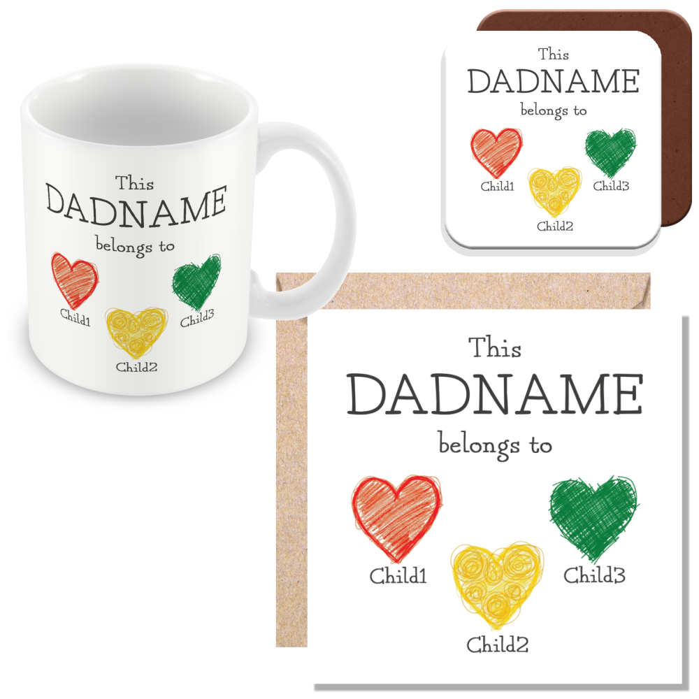 Personalised This Dad Belongs To Mug for Dads