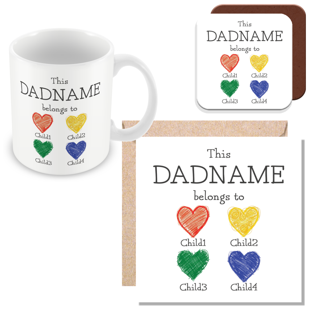 Personalised This Dad Belongs To Mug for Dads