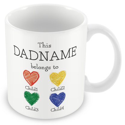 Personalised This Dad Belongs To Mug for Dads