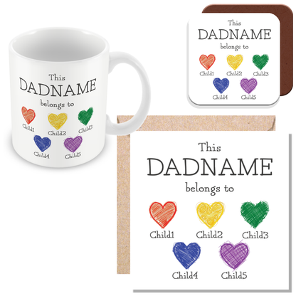 Personalised This Dad Belongs To Mug for Dads