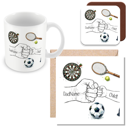 Personalised Dad Fist Bump Sports Mug for Dads