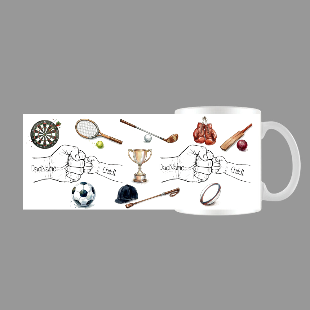 Personalised Dad Fist Bump Sports Mug for Dads