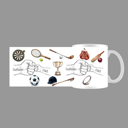 Personalised Dad Fist Bump Sports Mug for Dads