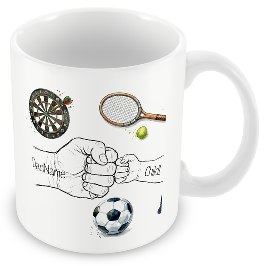 Personalised Dad Fist Bump Sports Mug for Dads